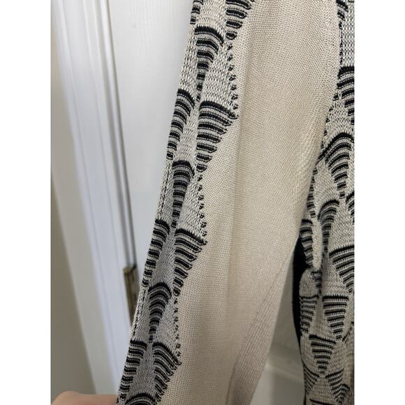 Nic + Zoe Silk Blend Geometric Button Front Cardigan Size Medium Dark Academia - Picture 4 of 10